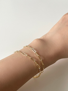 欧美ins博主爆款百搭手链项链曲别针回形针饰品冷淡风叠戴日常