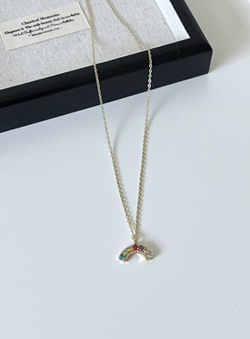 Ojala原创设计师款彩虹项链小众简约锁骨链韩系ins风温柔可爱清新