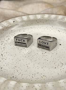 个性开口戒指美好精神状态可旋转打工人创意个性饰品玩具