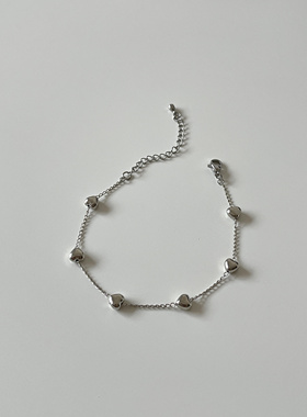 闭眼入！韩系爱心手链金色银色复古文艺简约通勤百搭饰品