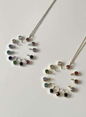 极简百搭彩色吊坠项链日常时尚通勤彩色锁骨链女生礼物