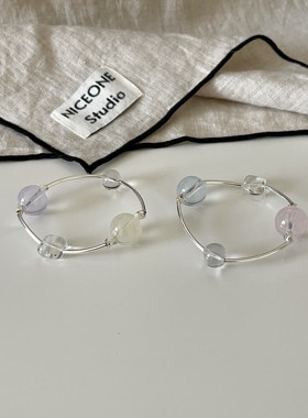 Ojala原创设计月光系列不规则小众时尚高级清冷淡风水晶手链