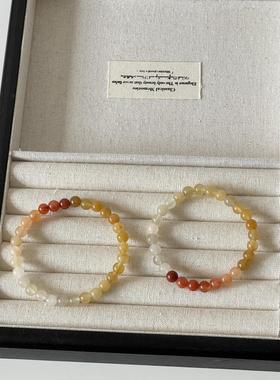 晚霞·Ojala原创设计新中式国风手串渐变手链天然黄水晶温柔气质