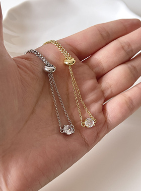 Ojala小众精致单钻手链日常通勤百搭时尚饰品