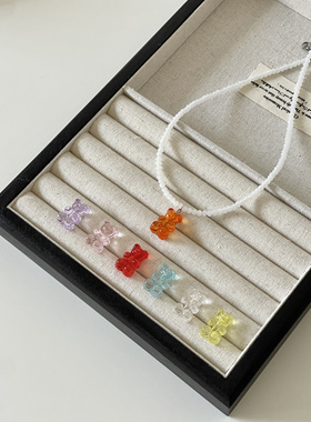 Ojala原创可爱小熊软糖彩色项链韩系ins风多巴胺穿搭夏季新品