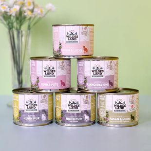 6罐德国wildesland王尔德猫咪无谷鸡肉牛肉鲜肉主食湿粮罐头200g