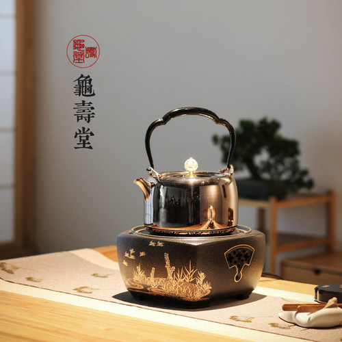电陶炉家用 日式釉煮茶茶炉小型家用手工静音陶瓷煮茶器渔歌子 - 封面