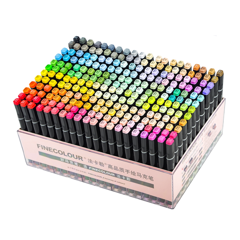 法卡勒马克笔全套一代二代三代四代五代软头finecolour官方专营店学生美术专用酒精油性手绘动漫设计专业套装