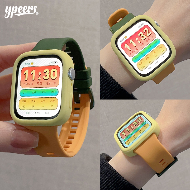 适用华为fit34pro手表液态硅胶表带运动休闲腕带搭配保护软壳男女