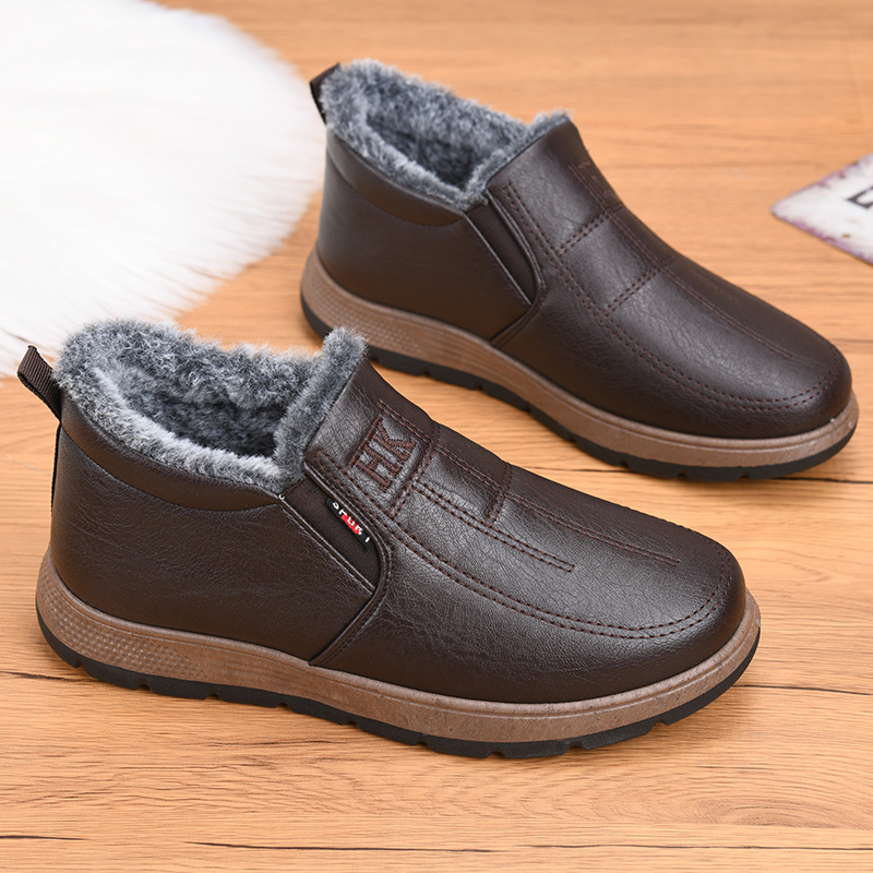 保暖老北京布鞋防滑冬季舒适男款棉鞋休闲中老年加绒加厚爸爸棉鞋