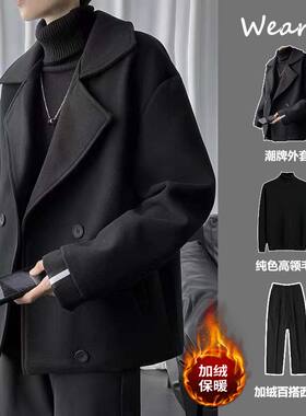 秋冬外套英伦风三件套毛呢外套