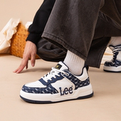 真皮百搭软底熊猫板鞋 Lee官方男鞋 厚底增高休闲鞋 新款 女 2026春季