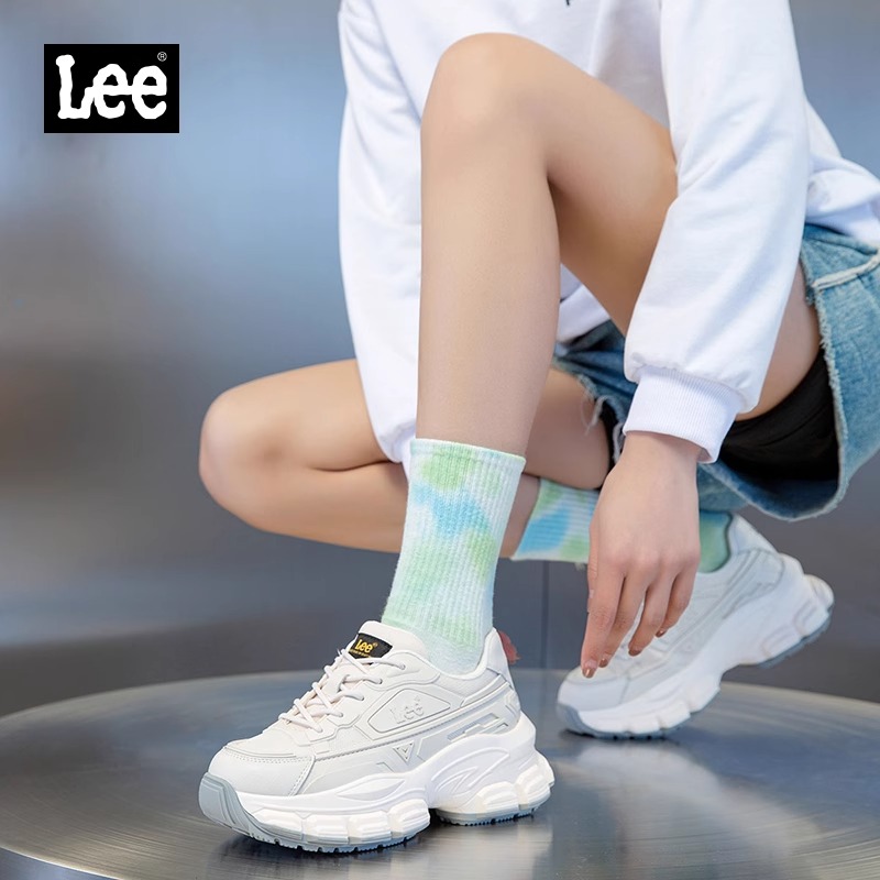 Lee女鞋2025新款厚底增高老爹鞋