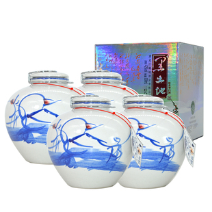 黑土地酒一斤八两42度浓香型白酒礼盒装900ml手绘青花坛纯粮食酒