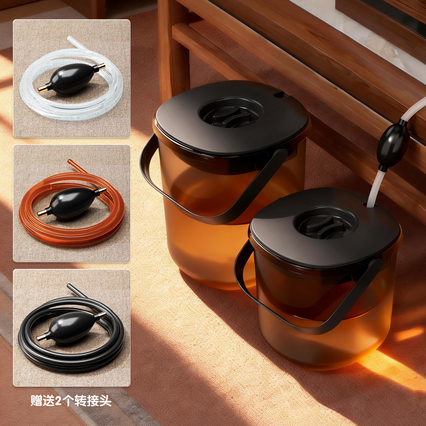 茶盘排水管带桶一套带吸水球茶桌下水管茶几排水配件茶具用品大全图片