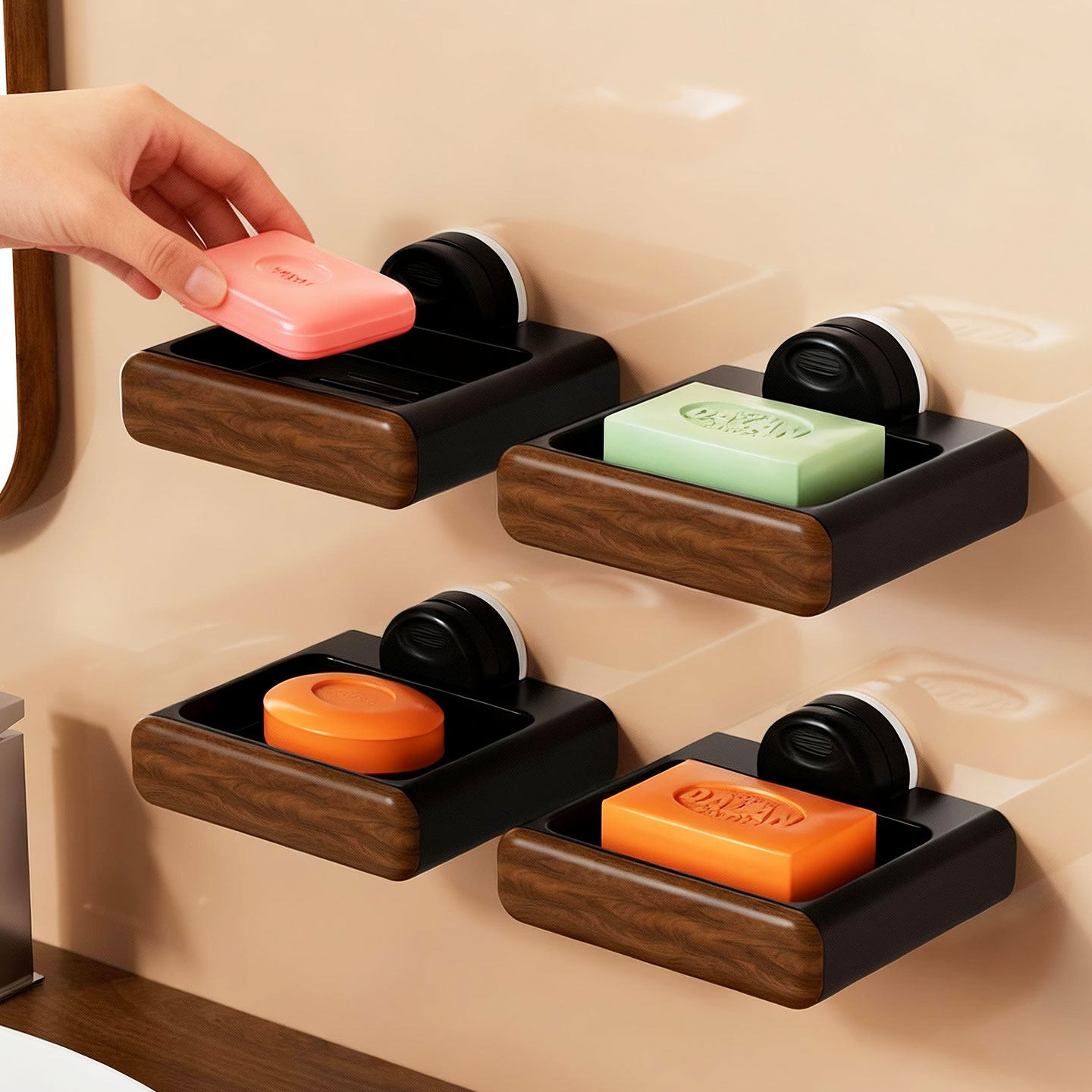 香皂盒免打孔壁挂式2025新款家用中古风沥水浴室吸盘肥皂盒高颜值,家庭/个人清洁工具,皂盒,淘宝优惠券,粉丝福利购,淘宝优惠卷