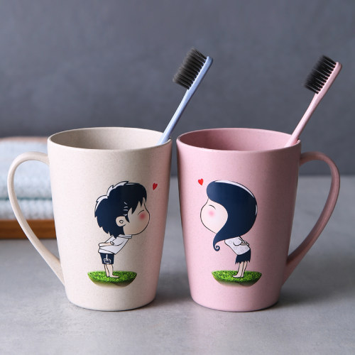 情侣牙刷家用创意可爱一对漱口杯