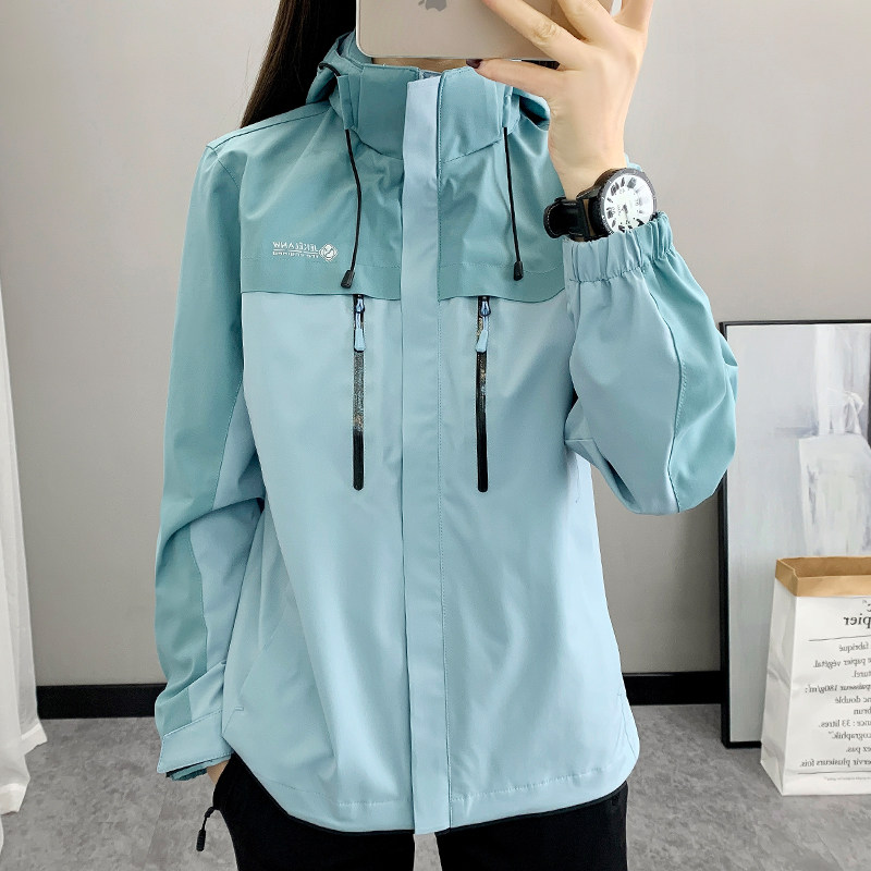 户外薄款冲锋衣女休闲登山外套春