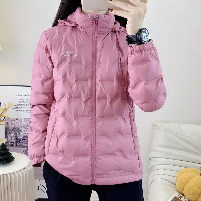 轻薄羽绒服女连帽鸭绒短款