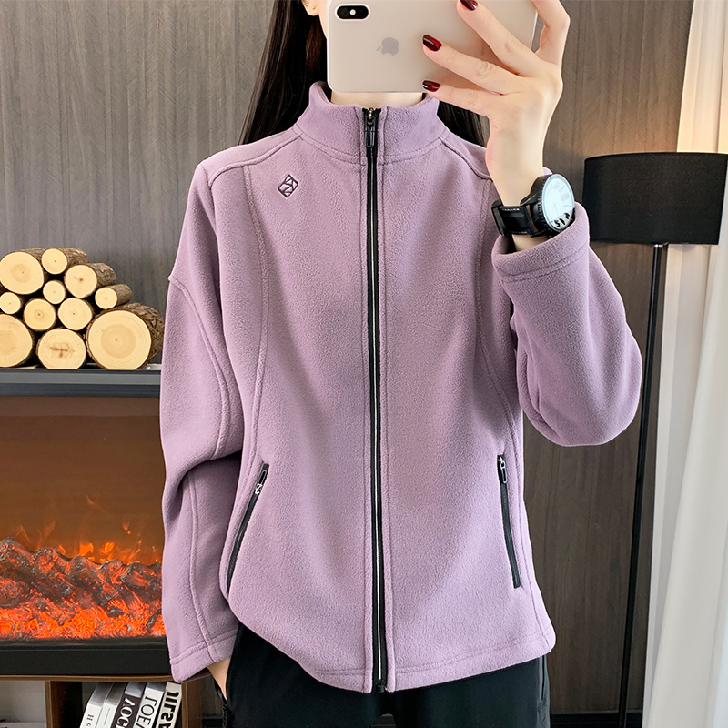 保暖摇粒绒上衣抓绒衣外套女