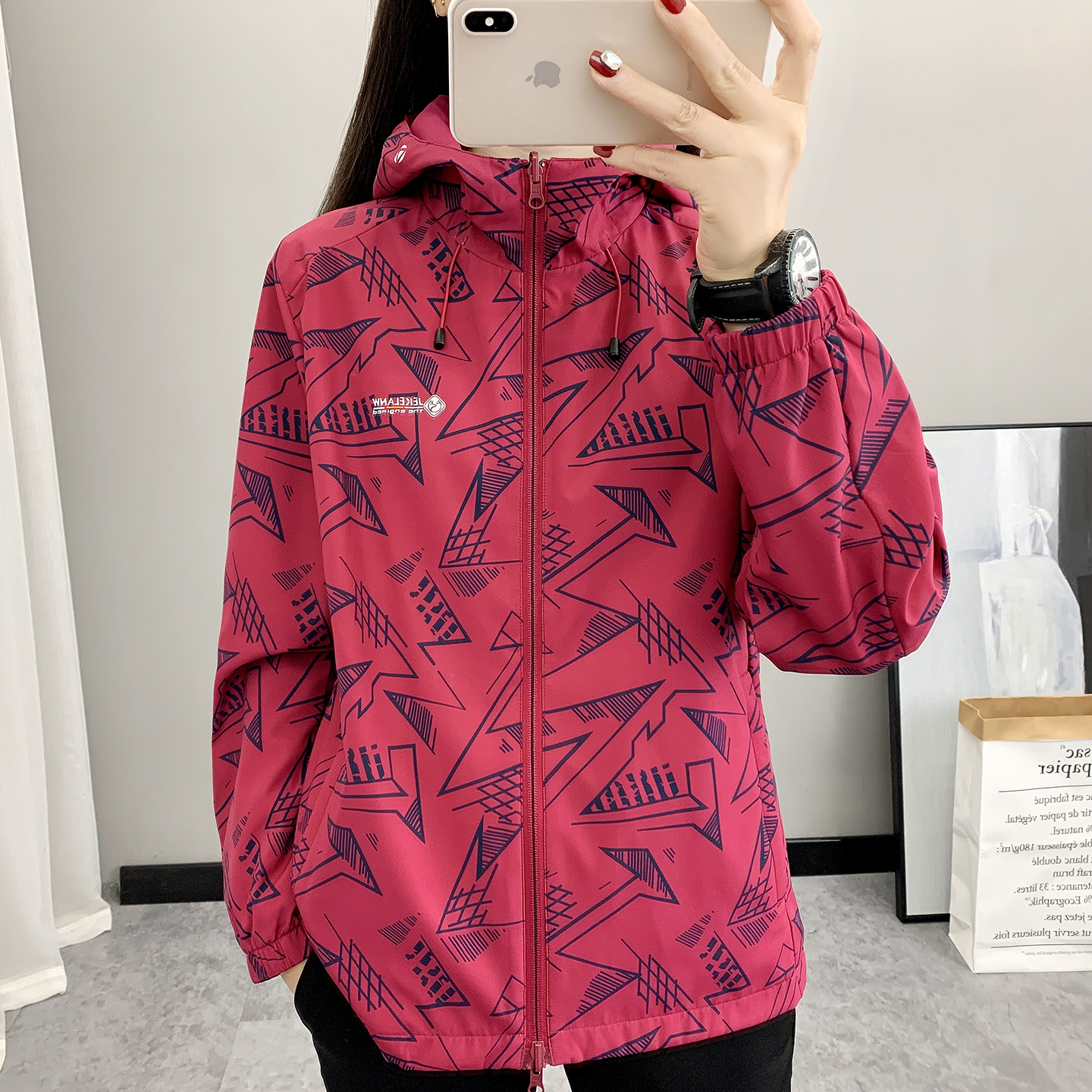 冲锋衣外套女春秋双面双穿薄外套