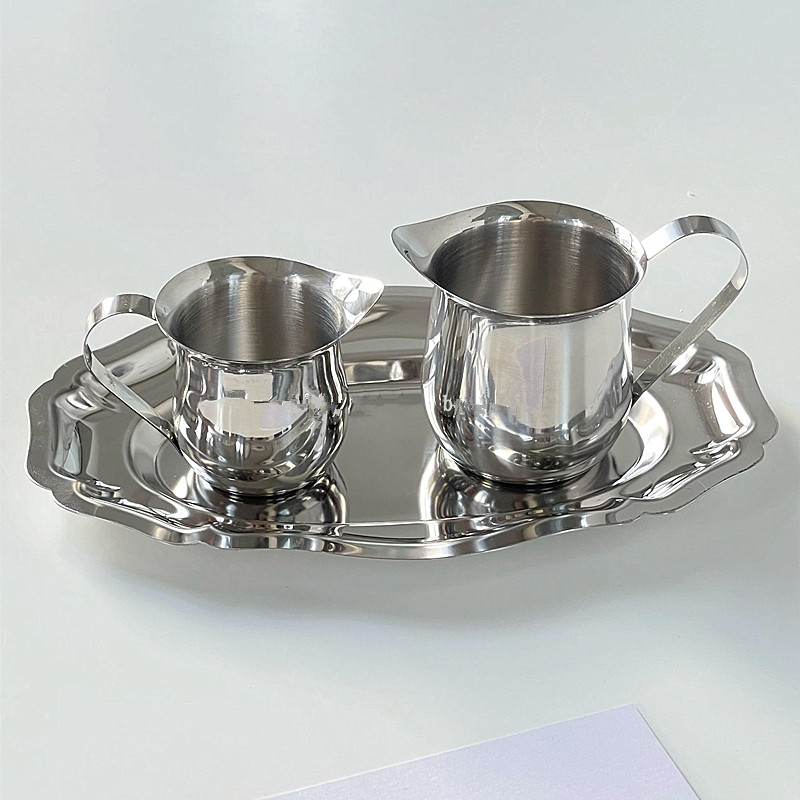 法式复古多用途不锈钢椭圆餐盘ins小红书同款早餐摆盘餐具