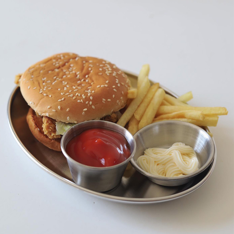 简约ins韩国工业风金属304不锈钢薯条盘酱汁水果小吃餐沙拉炸鸡碟