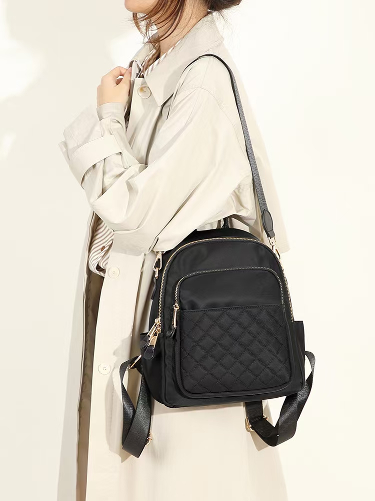 双肩包女2025新款韩版牛津布简约通勤百搭轻便大容量旅游背包书包