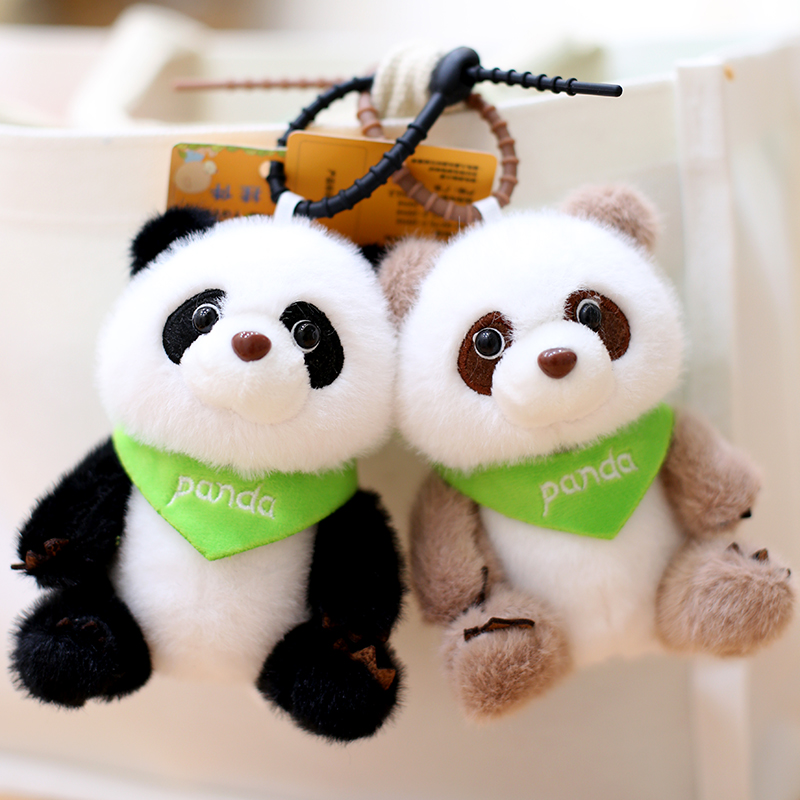 可爱熊猫挂件小熊猫玩偶包包挂饰仿真熊猫毛绒玩具钥匙链生日礼物