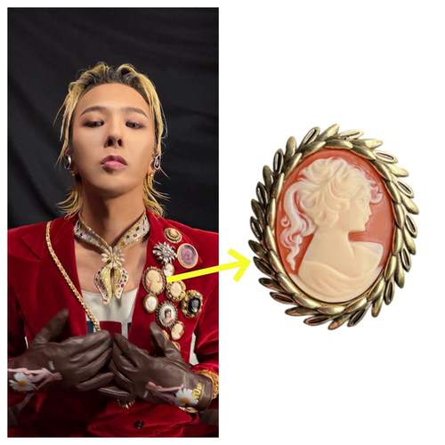 权志龙GD同款INS复古马尾辫女孩金属胸针百搭徽章欧美风卡梅奥潮