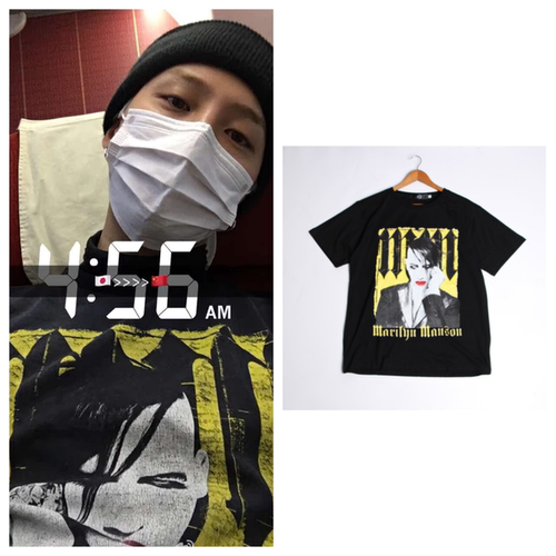 GD权志龙INS街拍同款玛丽莲曼森摇滚印花短袖男女纯棉春夏短袖T恤