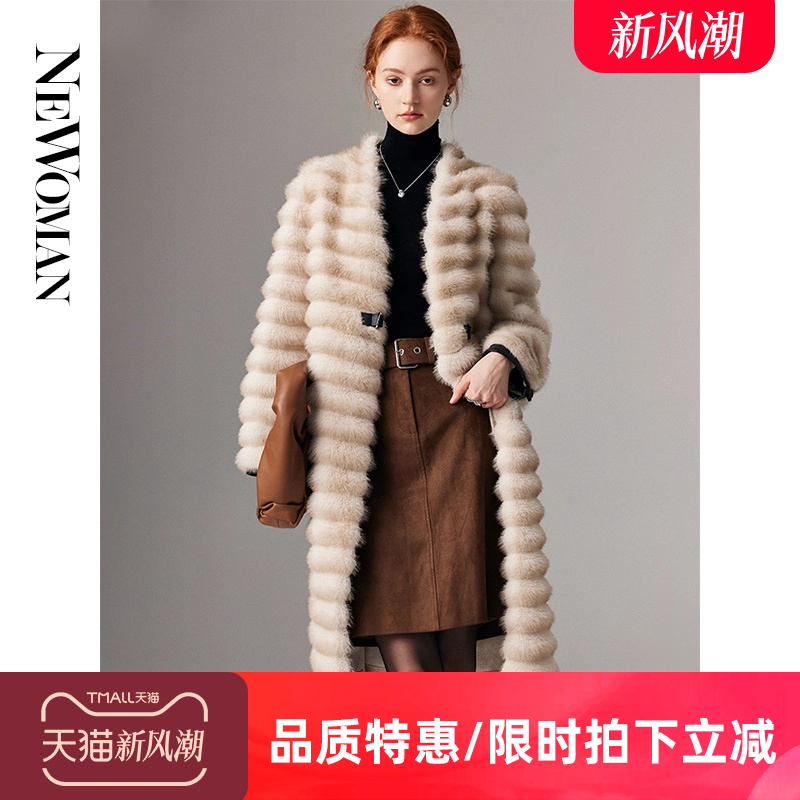 皮毛一体外套女中长款龙猫水貂绒