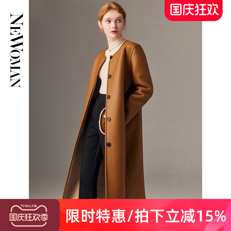 美拉德皮毛一体外套女中长款年轻
