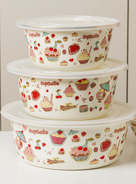 日式搪瓷盆洗菜盆大号甜品蛋糕花和面盆活面家用高级食品级揉面