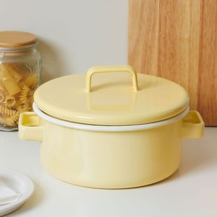 非陶瓷燃气专用双耳加厚食品级平底盆 搪瓷电磁炉汤锅家用2025新款