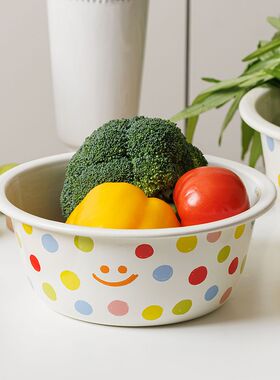 搪瓷盆带盖食品级加厚2025新款汤锅珐琅特厚食品级洗菜盆家用厨房