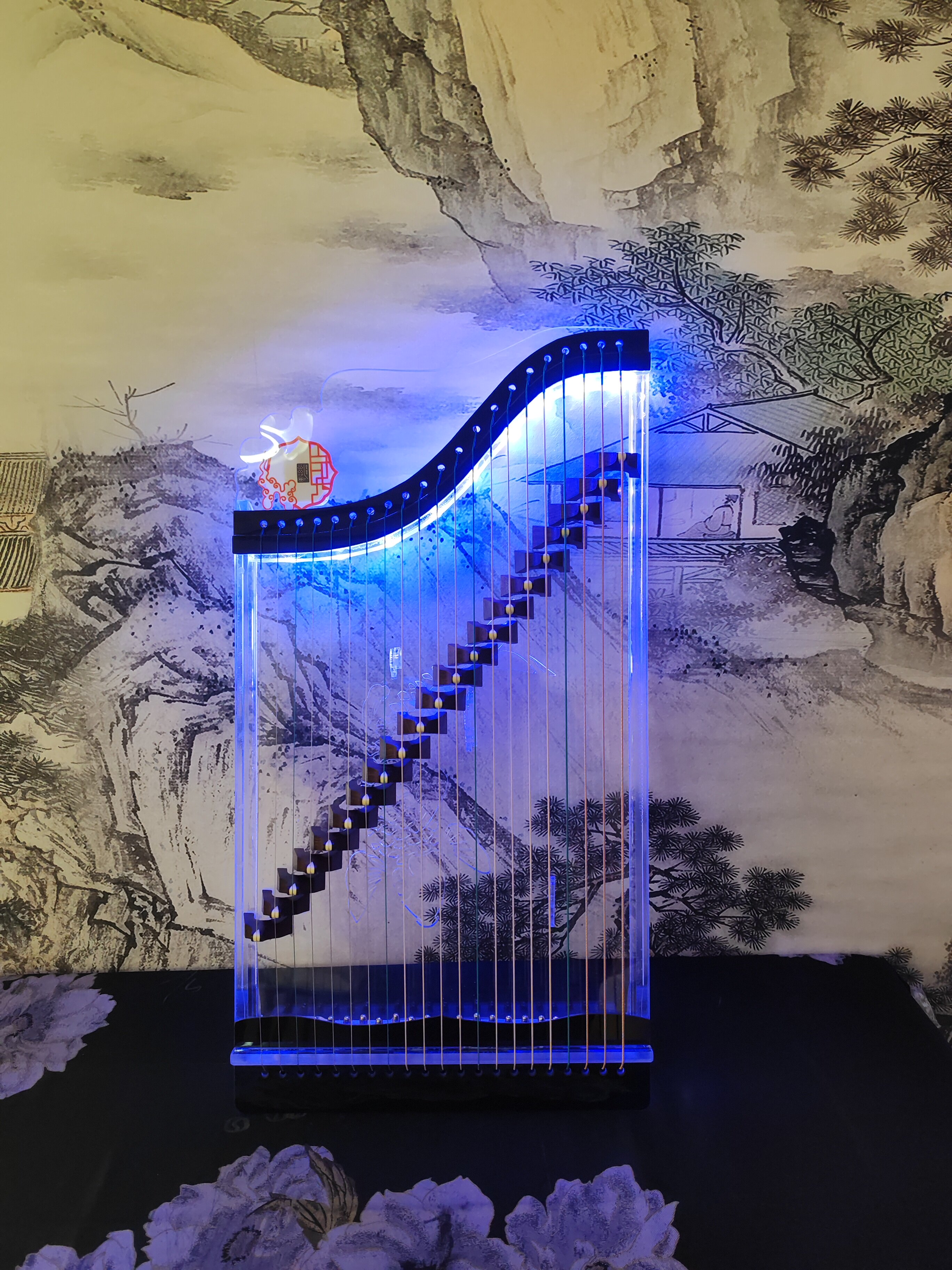 21弦迷你小古筝七彩夜光水晶透明古筝66厘米便携古筝