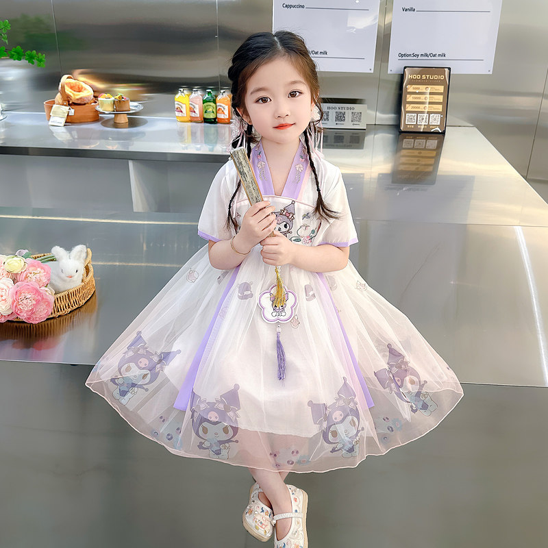 汉服女宝宝夏装库洛米连衣裙2024新款洋气古风裙子女孩夏季公主裙