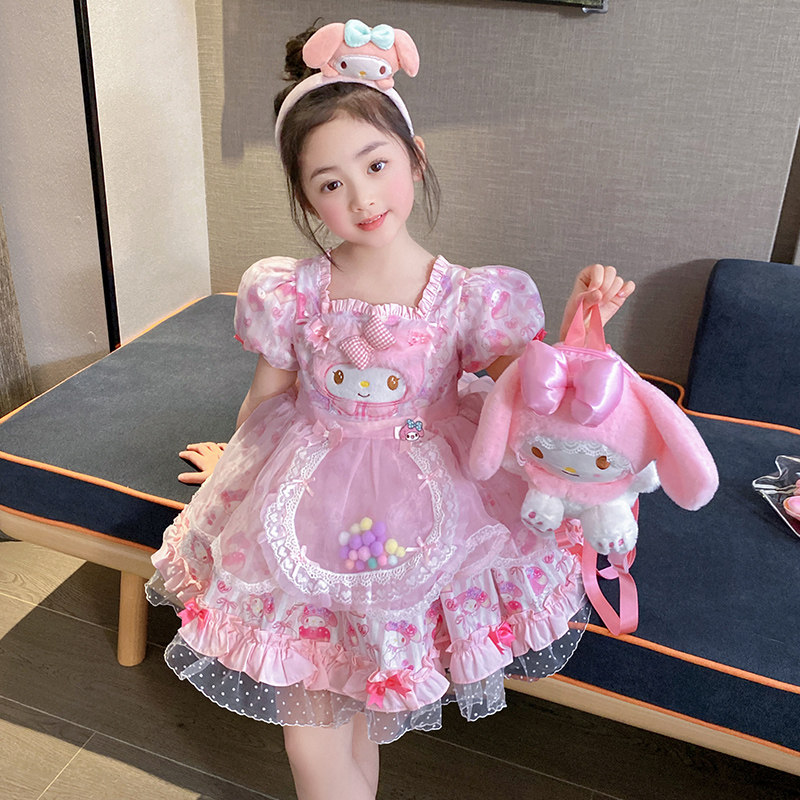女宝宝夏装洛丽塔公主裙2024新款洋气女孩蓬蓬裙夏季美乐蒂连衣裙