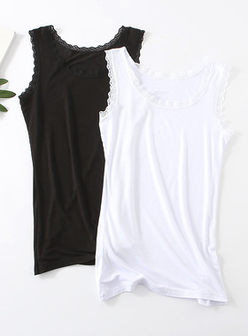 夏季新款蕾丝小吊带背心莫代尔宽松性感百搭无袖打底衫外穿女士潮