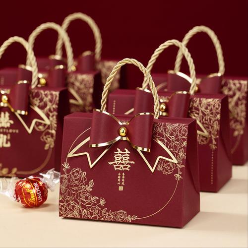 喜糖盒创意结婚婚礼高级感伴手礼盒回礼喜糖袋空盒纸盒包装盒批发