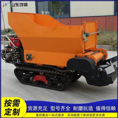 有机履带撒粪车厂家田地大棚履带运输撒粪车自走式履带抛粪车