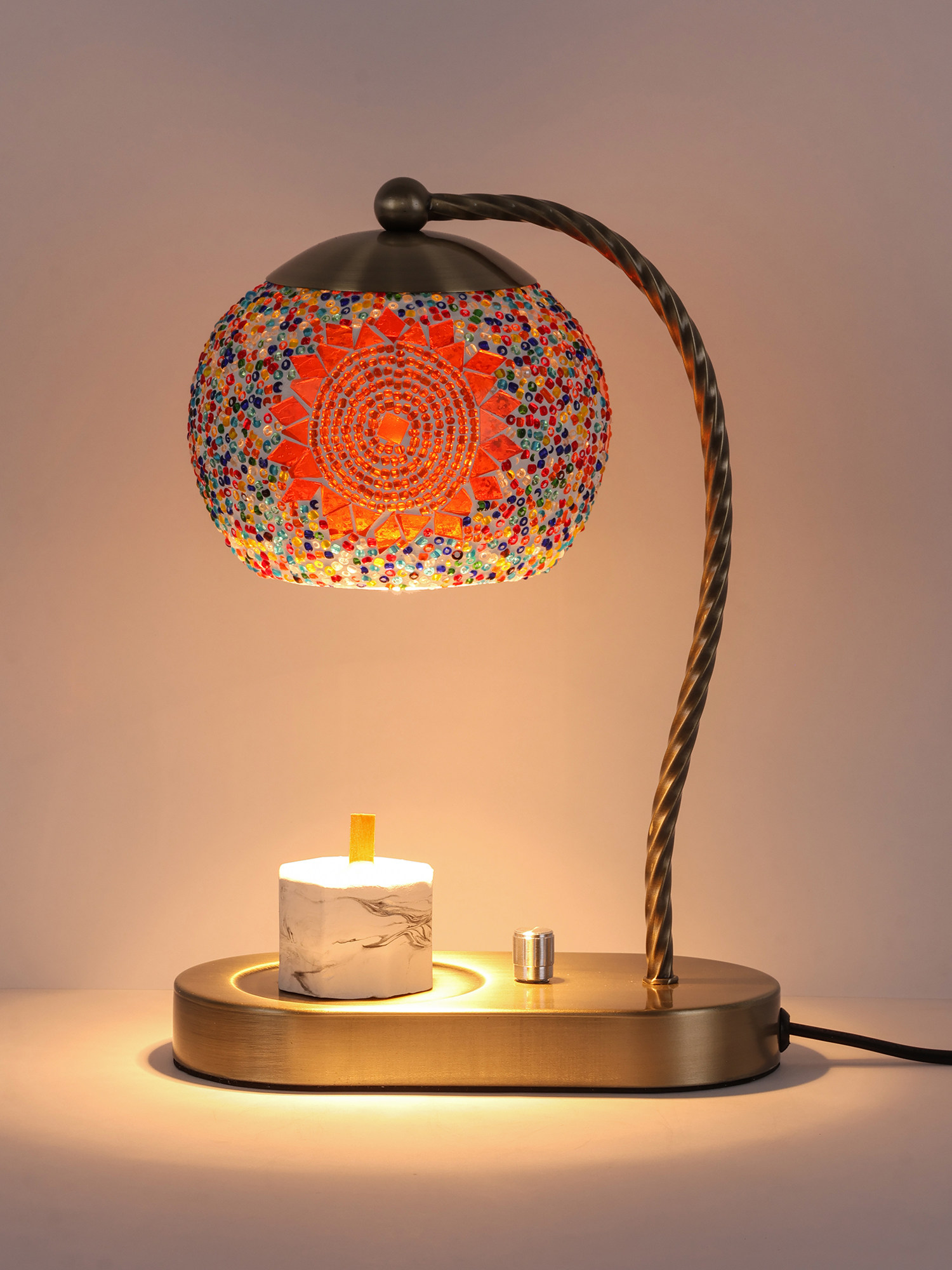 Tuoding Bohemian Vintage Aroma Lamp Bedside Lamp Romantic Atmosphere Candle Gift Table Lamp Essential Oil Lamp
