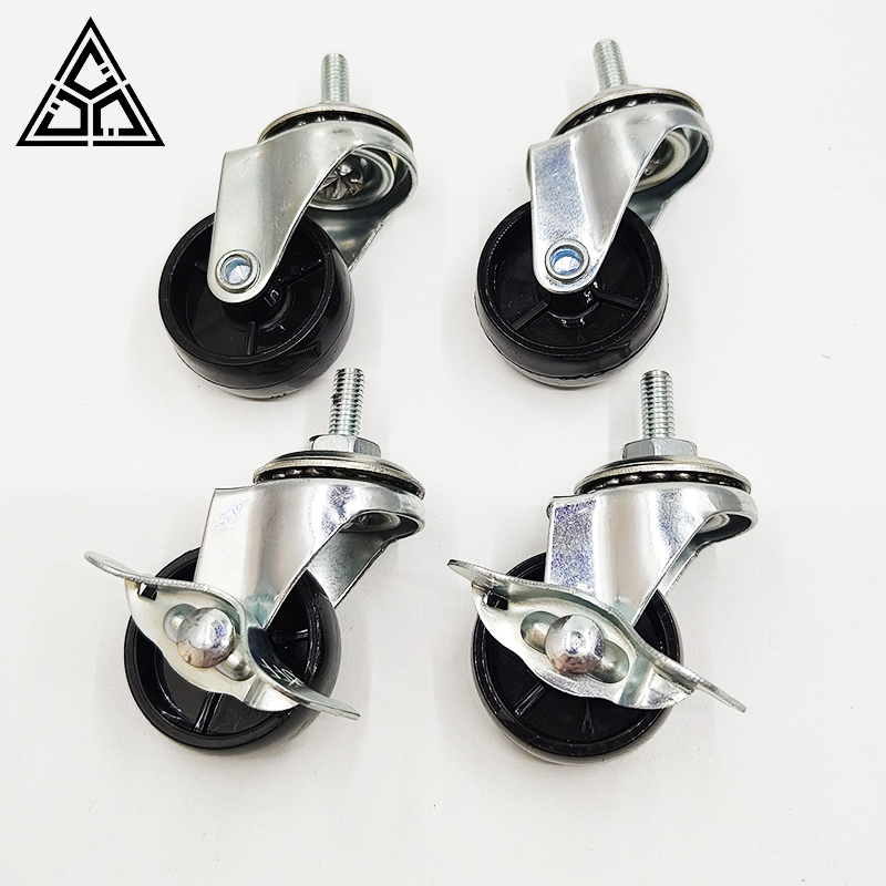 1.5寸M6/M8*15 工业轮 万向脚轮 手推车货架镀锌铁架脚轮家具脚轮