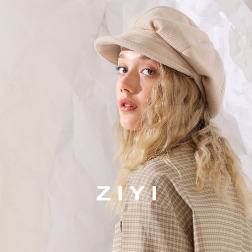 ziyi贝雷帽女秋冬韩版复古八角帽
