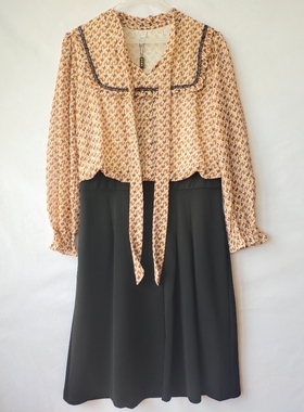 早秋长袖连衣裙假两件时尚气质温婉中裙LC230028