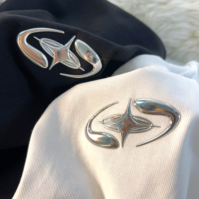 jew4room美式简约金属星星图标圆领短袖男生情侣t恤高级感dayzup