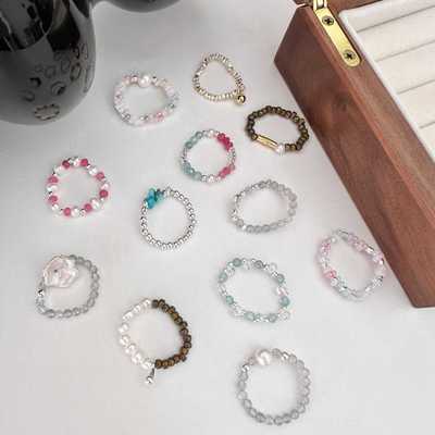 猫眼石水滴彩虹不掉色纯银指环