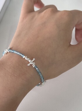 S925银磷灰石韩版百搭手链小清新