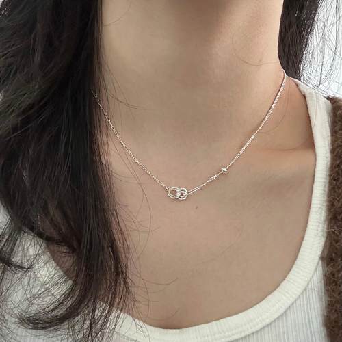 S925纯银小众设计锁骨项链